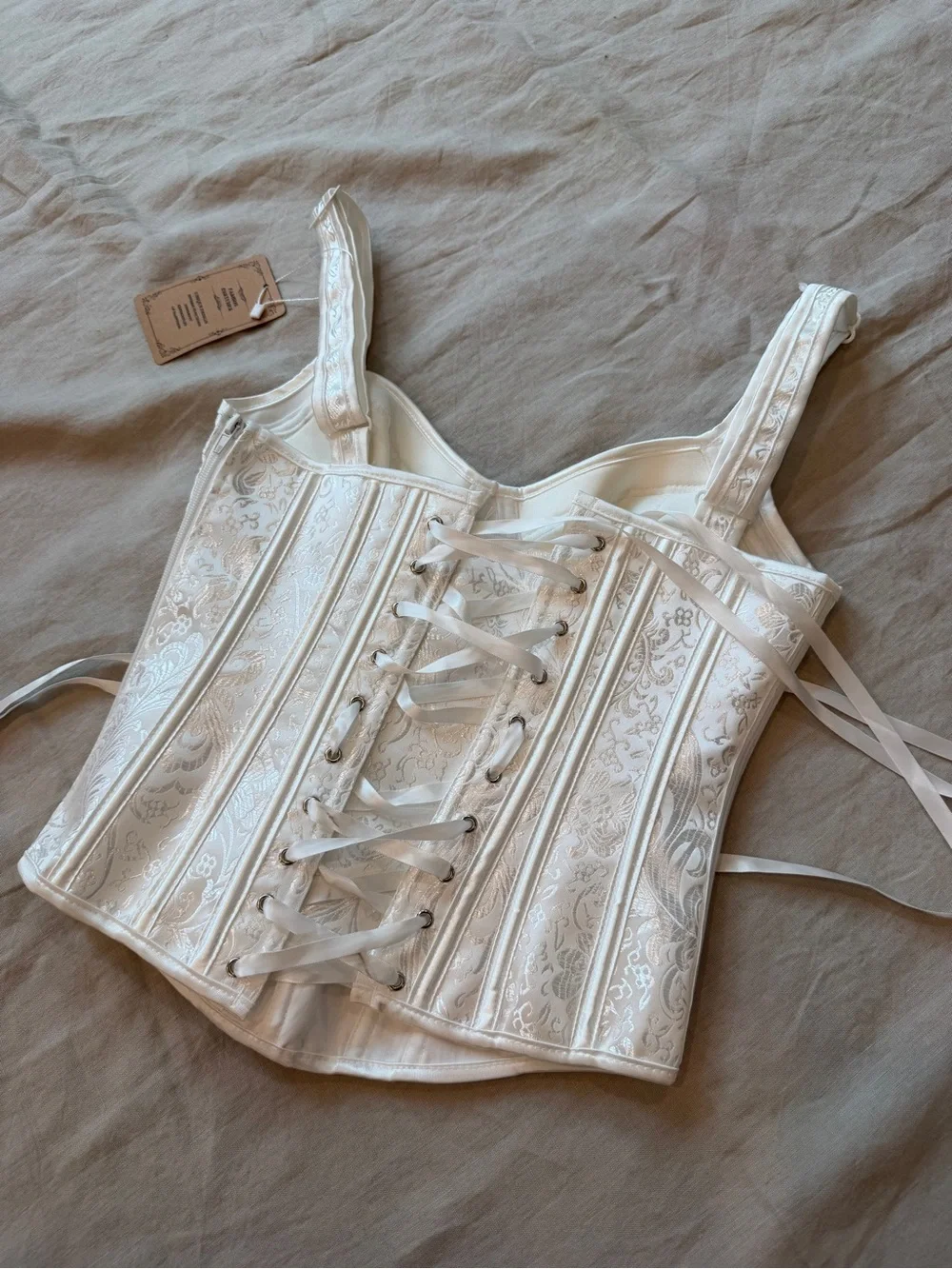 NWT White Lace Corset Top xs to small - Picture 8 of 14
